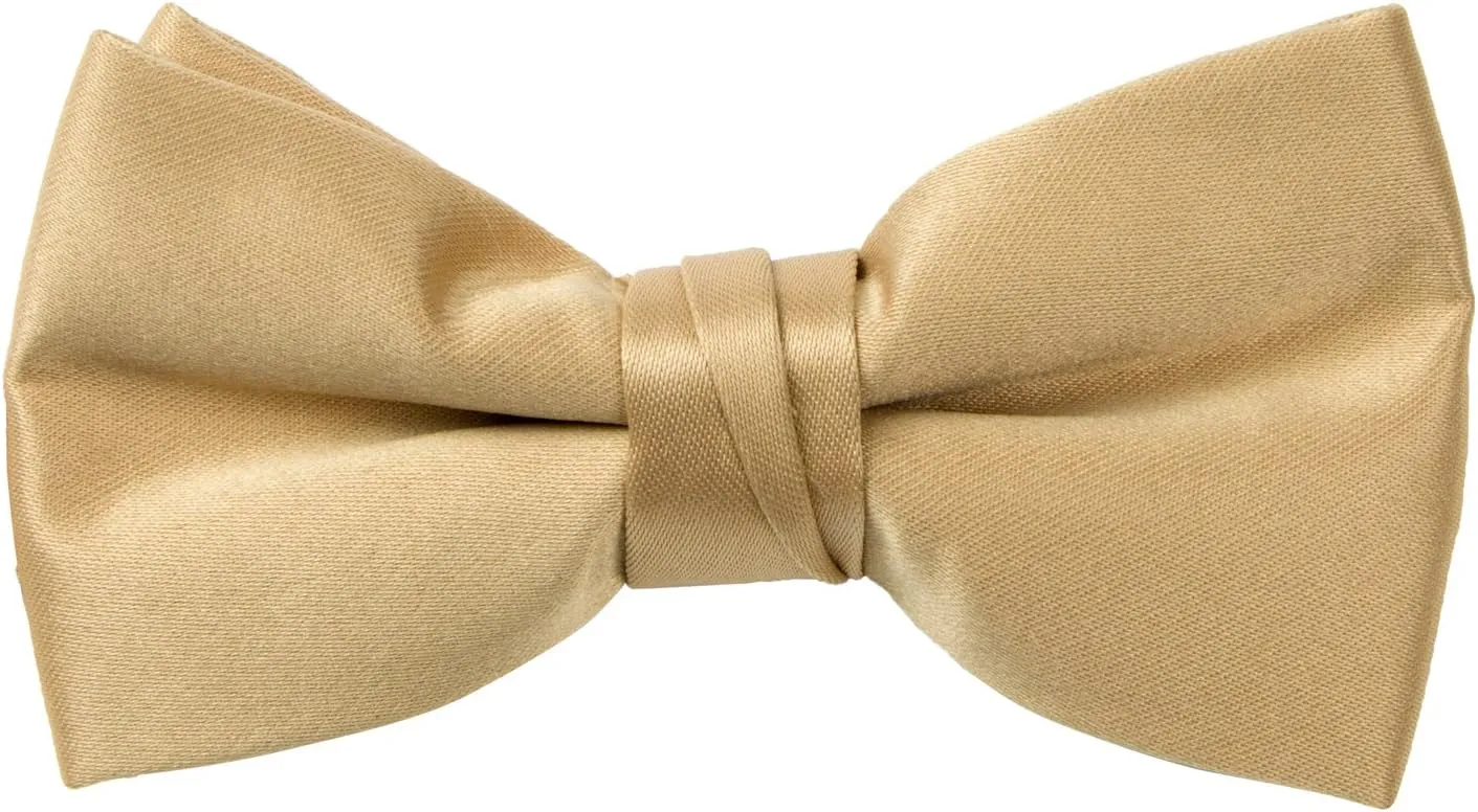 Spring Notion Boys' Pre-Tied Banded Satin Bow Tie, Optional Gift Box