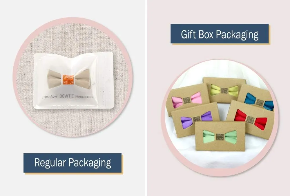 Spring Notion Boys' Pre-Tied Banded Satin Bow Tie, Optional Gift Box