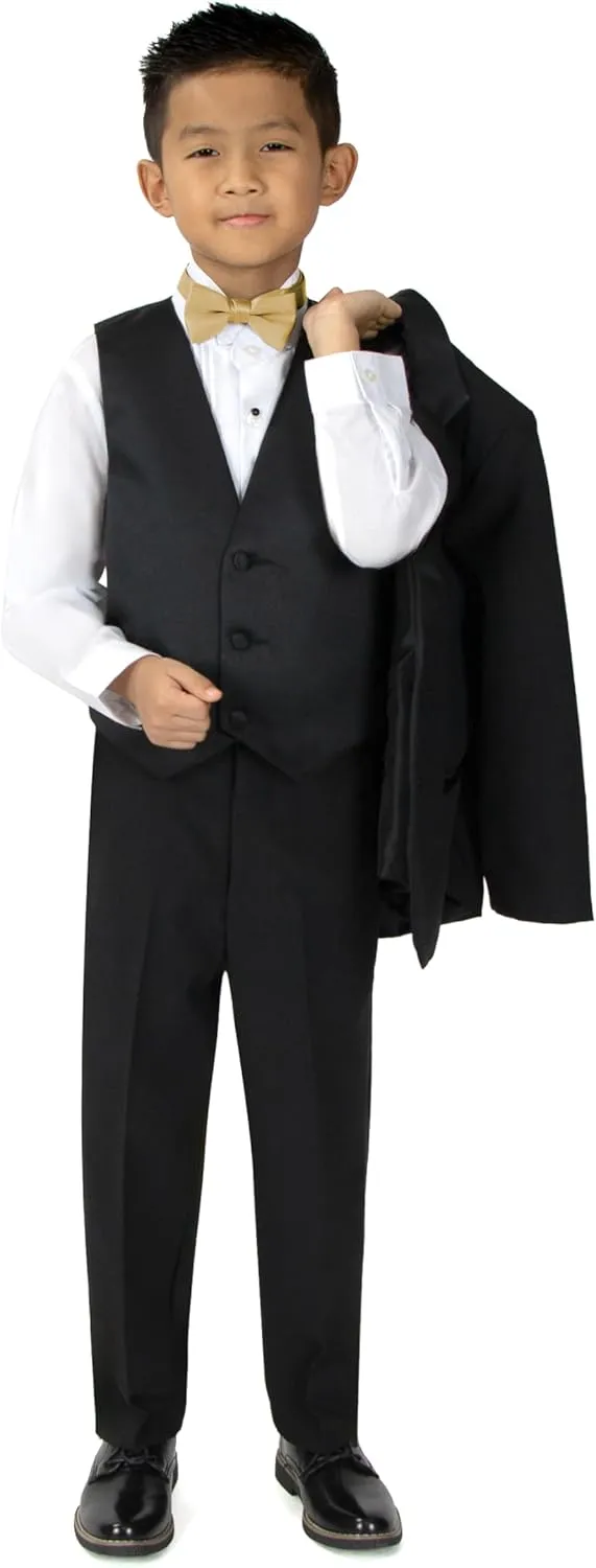 Spring Notion Boys' Pre-Tied Banded Satin Bow Tie, Optional Gift Box