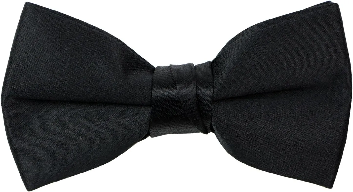 Spring Notion Boys' Pre-Tied Banded Satin Bow Tie, Optional Gift Box
