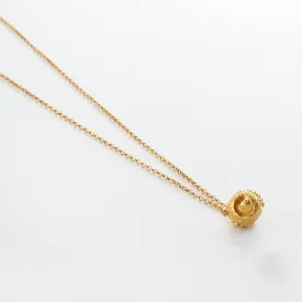 Water oak nut - sparkling necklace - silver 925 - gold plated