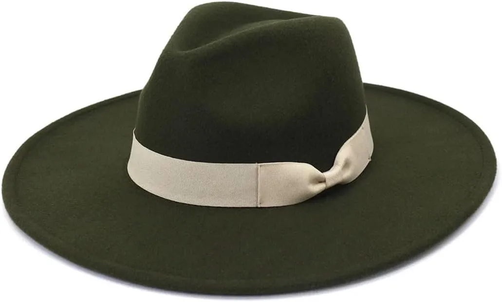 Women Fedora Hats for Men Wide Brim Felted Hat Jazz Cap Panama Solid Sombreros