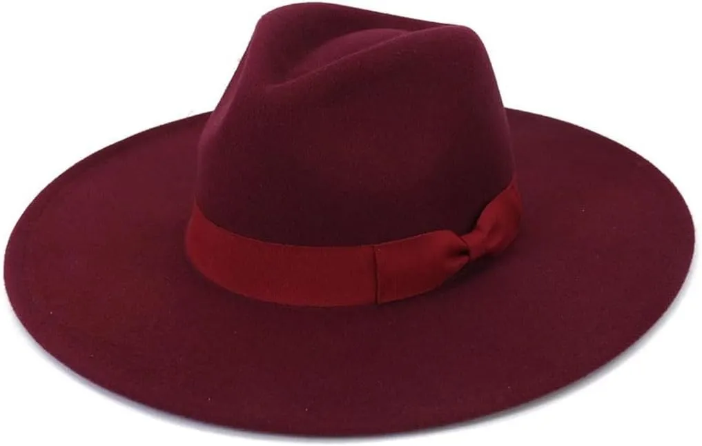 Women Fedora Hats for Men Wide Brim Felted Hat Jazz Cap Panama Solid Sombreros