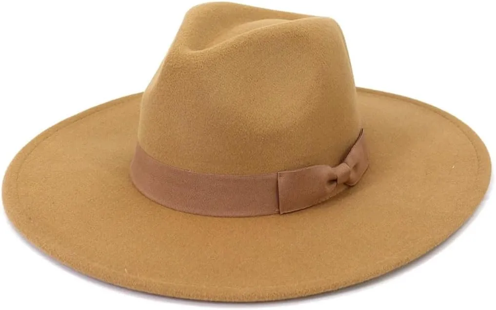 Women Fedora Hats for Men Wide Brim Felted Hat Jazz Cap Panama Solid Sombreros