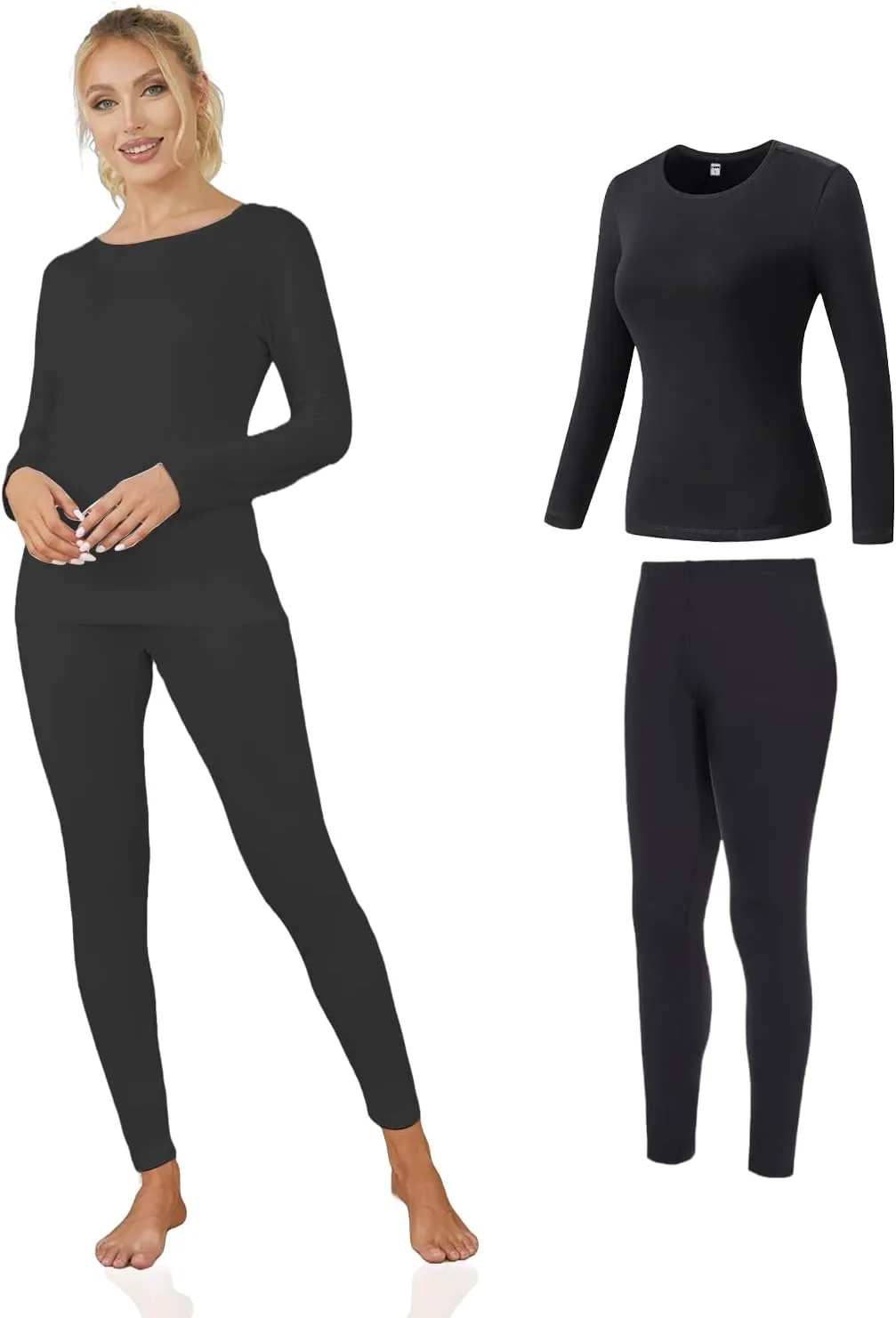 Women's Lightweight Spring Base Layer - Breathable Undershirt & Pants, Limited Sizes