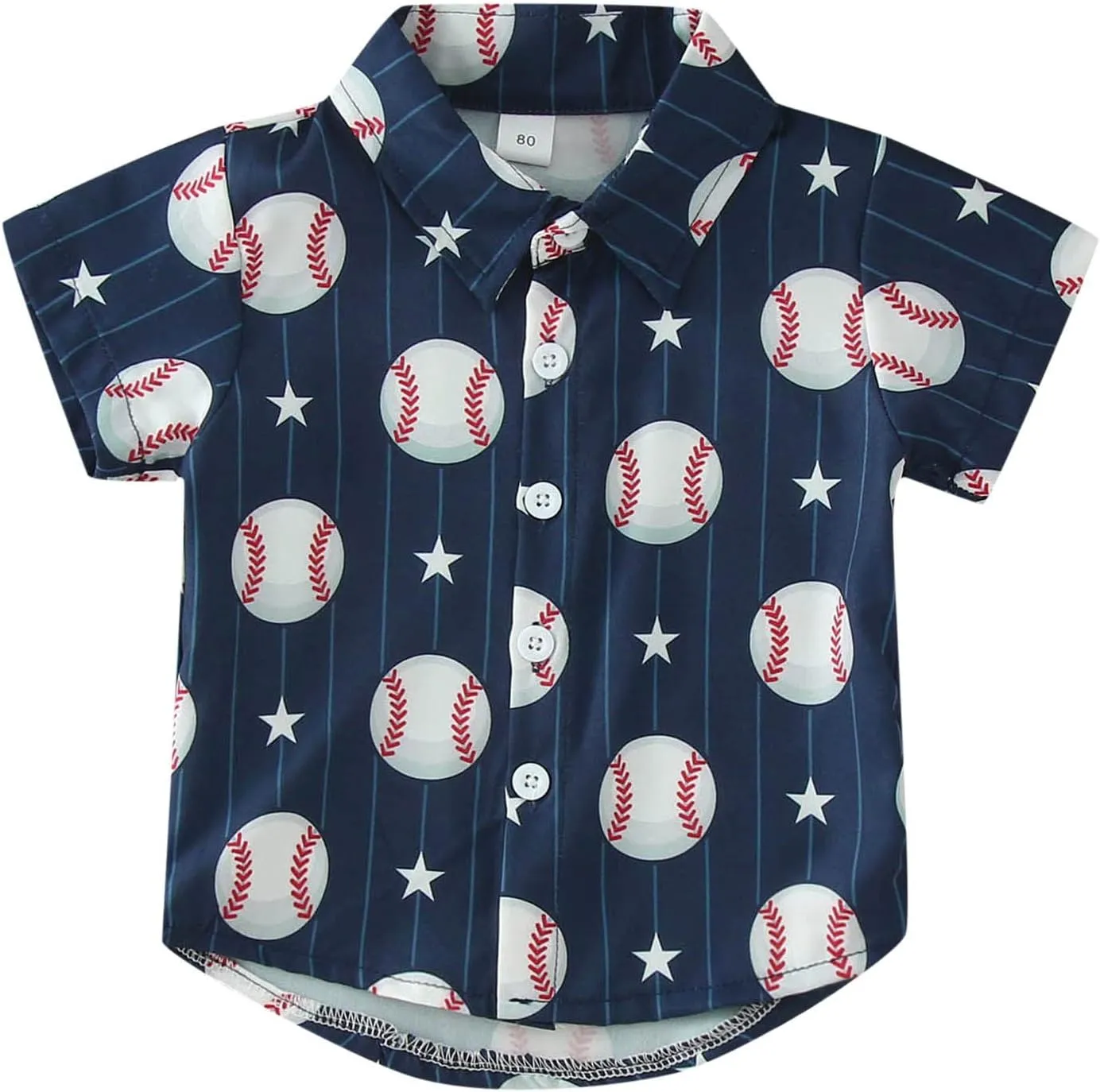 Youth Boys Baseball Prints Polo Tshirt Toddler Gentleman Tops Summer Outwear Child Cotton Sports Athletic Cute Blouse
