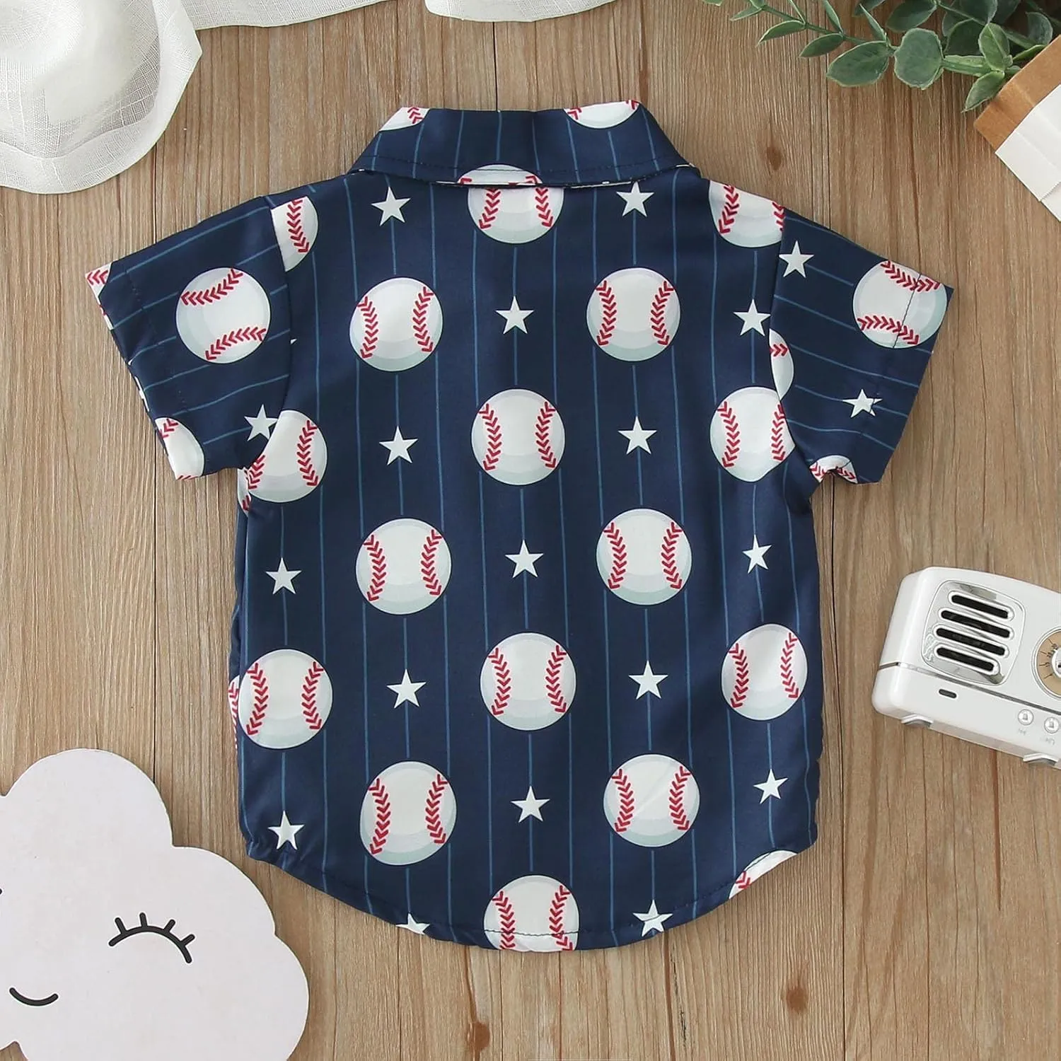 Youth Boys Baseball Prints Polo Tshirt Toddler Gentleman Tops Summer Outwear Child Cotton Sports Athletic Cute Blouse